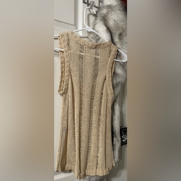 Cyrus Crochet Mesh Knit Vest Tank Bathing Suit Cover - Picture 3 of 15